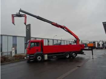 Бордови камион MAN 26.360 LL 6x2 Pritsche + Kran Palfinger PK21001: снимка 1