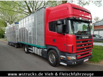 За превоз на животни камион Scania 164/580  Topline 2 Stock    V8: снимка 1