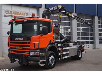 Мултилифт с кука камион Scania P 114.340 4x4 Hiab 10 ton/meter laadkraan: снимка 1