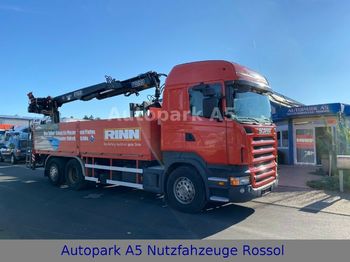 Бордови камион, Камион с кран Scania R480 Pritsche  Baustoff Kran Fassi-Kran: снимка 1