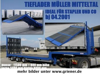 Müller-Mitteltal TS 3 / TIEFLADER HYDRAULISCHE RAMPE STAPLER / !!  - Бордово полуремарке/ Платформа