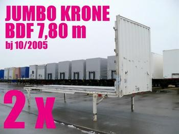 Krone WECHSELBRÜCKE PLATEAU JUMBO 7,80 2 x - Бордово ремарке/ Платформа